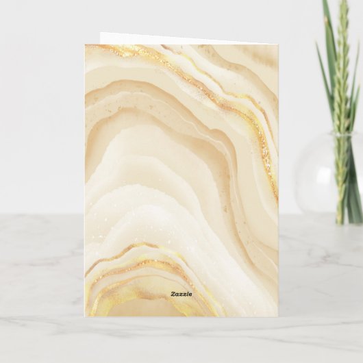 金ゴールドエレガントグリッターマーブルスウィート16誕生日 カード (裏面)