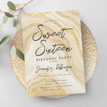 金ゴールドエレガントグリッターマーブルスウィート16誕生日