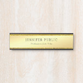 金ゴールドエレガントグリッターモダントレンディーグラムテンプレート サインプレート (正面)