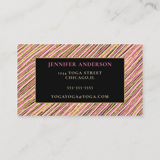 金ゴールドエレガントグリッターモノグラパーソナライズされたム 名刺 (裏面)