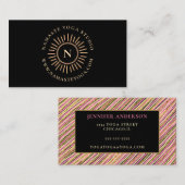 金ゴールドエレガントグリッターモノグラパーソナライズされたム 名刺 (正面/裏面)