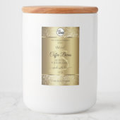 金ゴールドエレガントグリッターモノグラム製品ラベルのロゴ フードラベル (正面)