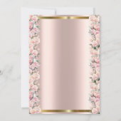 金ゴールドエレガントグリッターユニコーンバラベビーシャワー 招待状 (裏面)