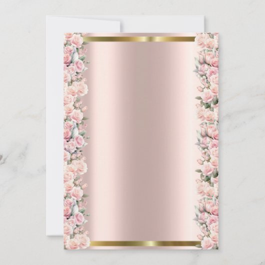 金ゴールドエレガントグリッターユニコーンバラベビーシャワー 招待状 (裏面)