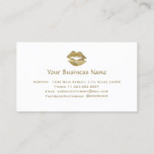 金ゴールドエレガントグリッターリップメイクアップアーティスト 名刺 (裏面)