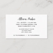 金ゴールドエレガントグリッターリップメイクアップアーティスト 名刺 (裏面)