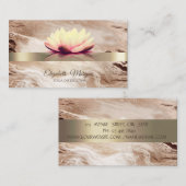 金ゴールドエレガントグリッターロータスフラワーマーブル 名刺 (正面/裏面)