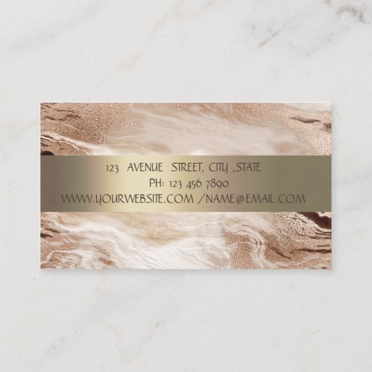 金ゴールドエレガントグリッターロータスフラワーマーブル 名刺 (裏面)