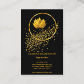 金ゴールドエレガントグリッターロータスヨガメディテーション 名刺 (裏面)