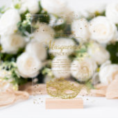 金ゴールドエレガントグリッター仮装キンセアニラ アクリル招待状