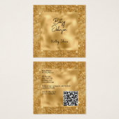 金ゴールドエレガントグリッター及び金箔名刺 (正面&裏面)