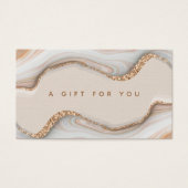 金ゴールドエレガントグリッター大理石アゲーモダントギフトカード (正面)