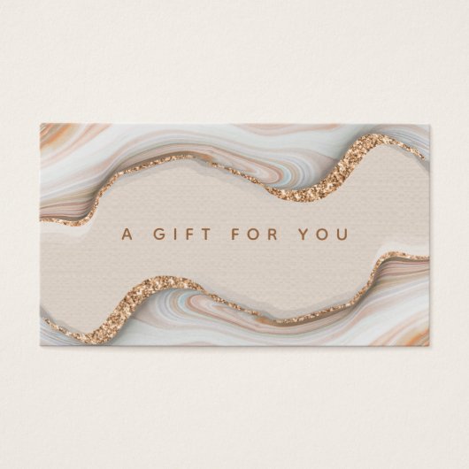 金ゴールドエレガントグリッター大理石アゲーモダントギフトカード (正面)