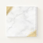 金ゴールドエレガントグリッター大理石メーキャップのアーティスト ノートブック (裏面)