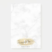 金ゴールドエレガントグリッター大理石メーキャップのアーティスト ポストイット (正面)