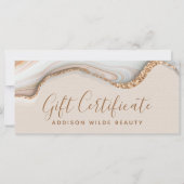 金ゴールドエレガントグリッター大理石瑪瑙ギフト証明書 (正面)