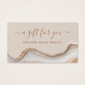 金ゴールドエレガントグリッター大理石瑪瑙サロンギフトカード (正面)