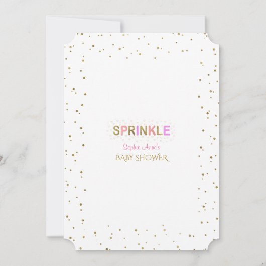 金ゴールドエレガントグリッター振りかける男の子のシャワー 招待状 (裏面)