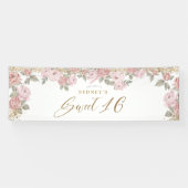 金ゴールドエレガントグリッター牡丹フローラスウィート16ウェルカム 横断幕 (横)