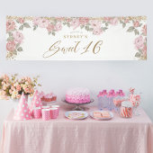 金ゴールドエレガントグリッター牡丹フローラスウィート16ウェルカム 横断幕