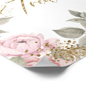 金ゴールドエレガントグリッター牡丹花模様スイーツ&トリート ポスター (角)