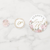 金ゴールドエレガントグリッター牡丹花模様ズスウィート16 コンフェッティ (正面)