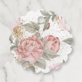 金ゴールドエレガントグリッター牡丹花模様ズスウィート16 フェイバータグ (裏面)