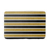 金ゴールドエレガントグリッター白黒ストライプバスマット バスマット (正面)