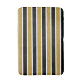 金ゴールドエレガントグリッター白黒ストライプバスマット バスマット (正面縦)