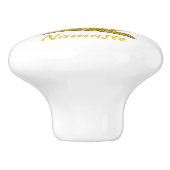 金ゴールドエレガントグリッター禅ヨガ瞑想ナマステ セラミックノブ (側面)