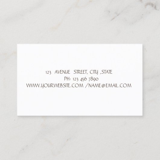 金ゴールドエレガントグリッター箒メイドクリーニングハウス 名刺 (裏面)