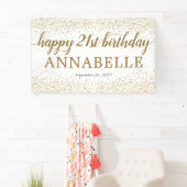 金ゴールドエレガントグリッター紙吹雪ハッピー21st誕生日 横断幕 (インサイチュ)