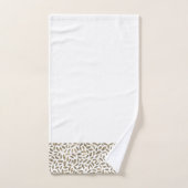 金ゴールドエレガントグリッター羽毛オンホワイトモノグラム バスタオルセット (ハンドタオル)