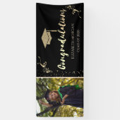 金ゴールドエレガントグリッター院長キャップ、写真卒業 横断幕 (縦)