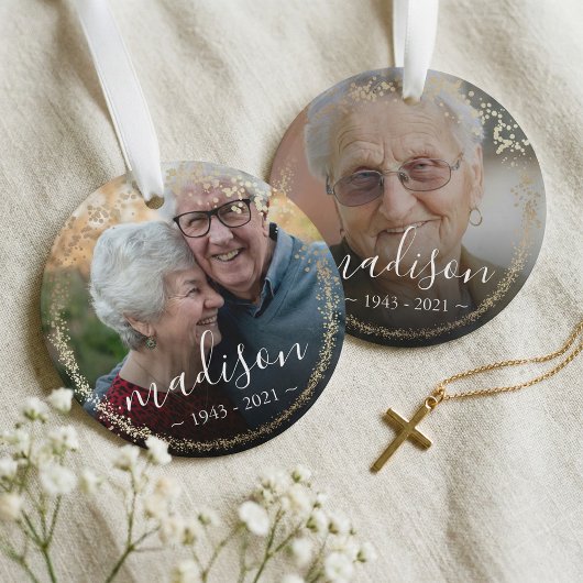 金ゴールドエレガントグリッター額写真記念記念 オーナメント