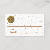 金ゴールドエレガントグリッター鹿オン金ゴールドフェイクワックスシール プレイスカード (正面)