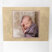 金ゴールドエレガントグリッター4写真クリスマス 三つ折りクリスマスカード (内部最初)