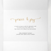 金ゴールドエレガントグリッター4写真クリスマス 三つ折りクリスマスカード (内部中)