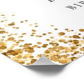 金ゴールドエレガントグリッター50thバースデーパーティーへようこそ ポスター (角)