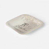 金ゴールドエレガントグリッター70th誕生日パーティー ペーパープレート (傾斜あり)