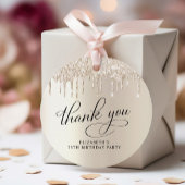 金ゴールドエレガントグリッター75th誕生日パーティーありがとう フェイバータグ