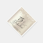 金ゴールドエレガントグリッター75th誕生日パーティー スタンダードカクテルナプキン (角)