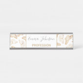 金ゴールドエレガントグリッター デスクネームプレート (正面)