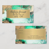 金ゴールドエレガントグリッター、フレームグリーンマーブル 紹介カード (正面/裏面)