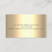 金ゴールドエレガントグリッター《写真》ぼけ味ヨガガガールシルエット 名刺 (裏面)