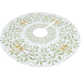 金ゴールドエレガントグリーンクリスマスウォーターモダン色 ブラッシュドポリエステルツリースカート