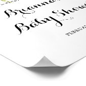 金ゴールドエレガントグリーンベイビーシャワーへようこそ ポスター (角)