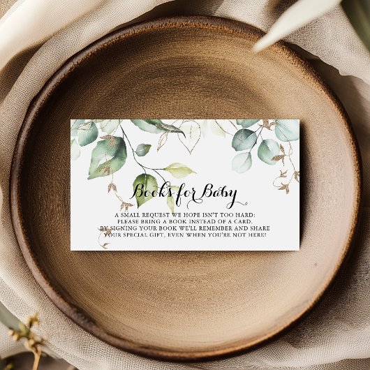 金ゴールドエレガントグリーンベイビーシャワー予約リクエスト エンクロージャーカード