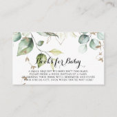 金ゴールドエレガントグリーンベイビーシャワー予約リクエスト エンクロージャーカード (正面)