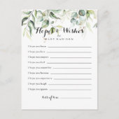 金ゴールドエレガントグリーンベビーシャワー希望カード ポストカード (正面)